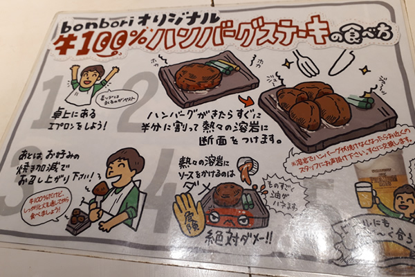 bonboriハンバーグの食べ方