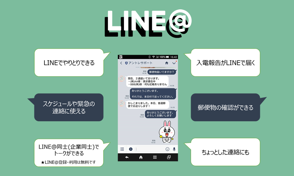 LINEでやりとりできる